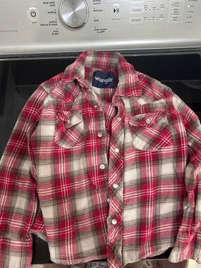 Boys xs 3-4 size button down flannel warm top pearl button western cowboy shirt